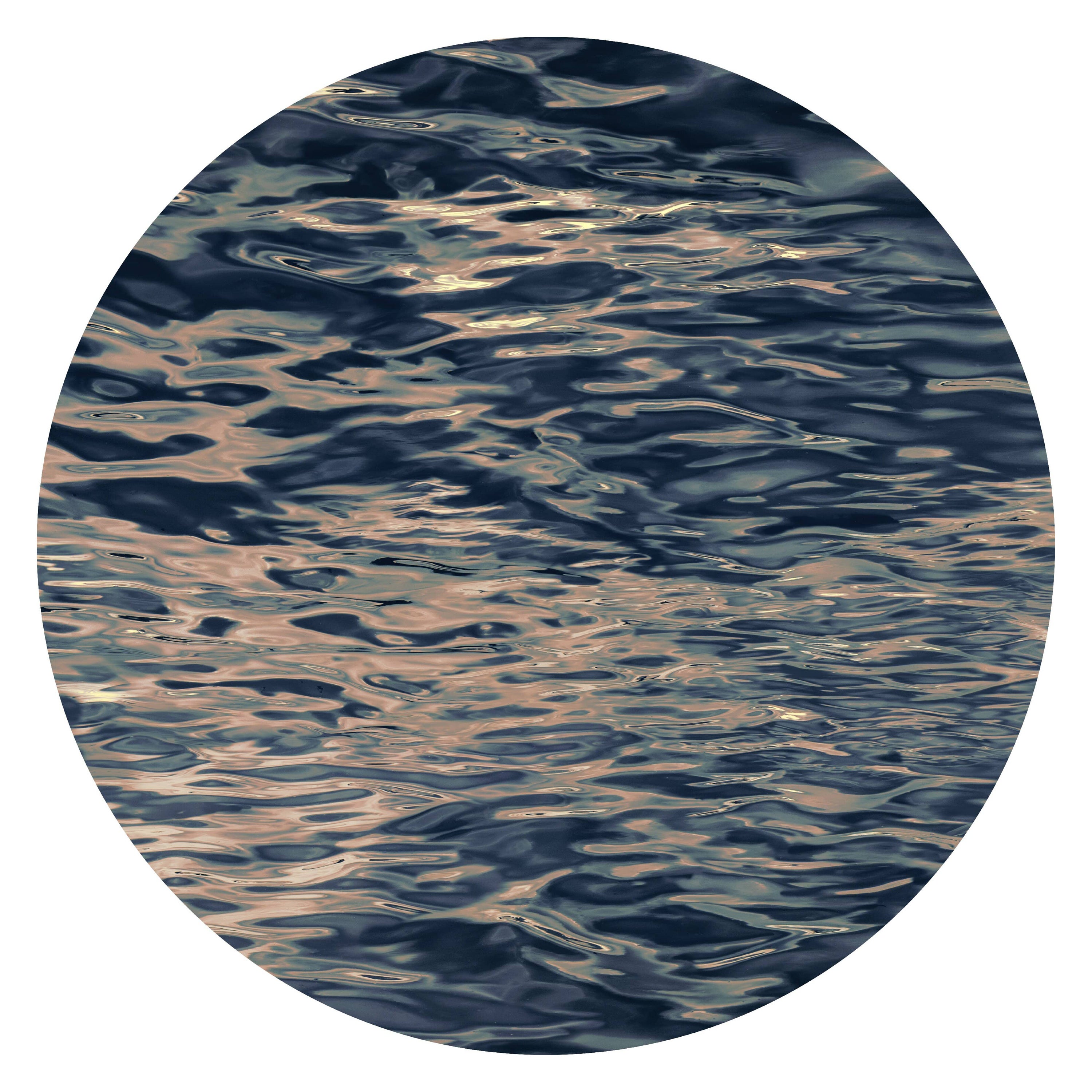 Moooi Small Fluid Dawn Round Rug in Wool with Blind Hem Finish by Rive Roshan