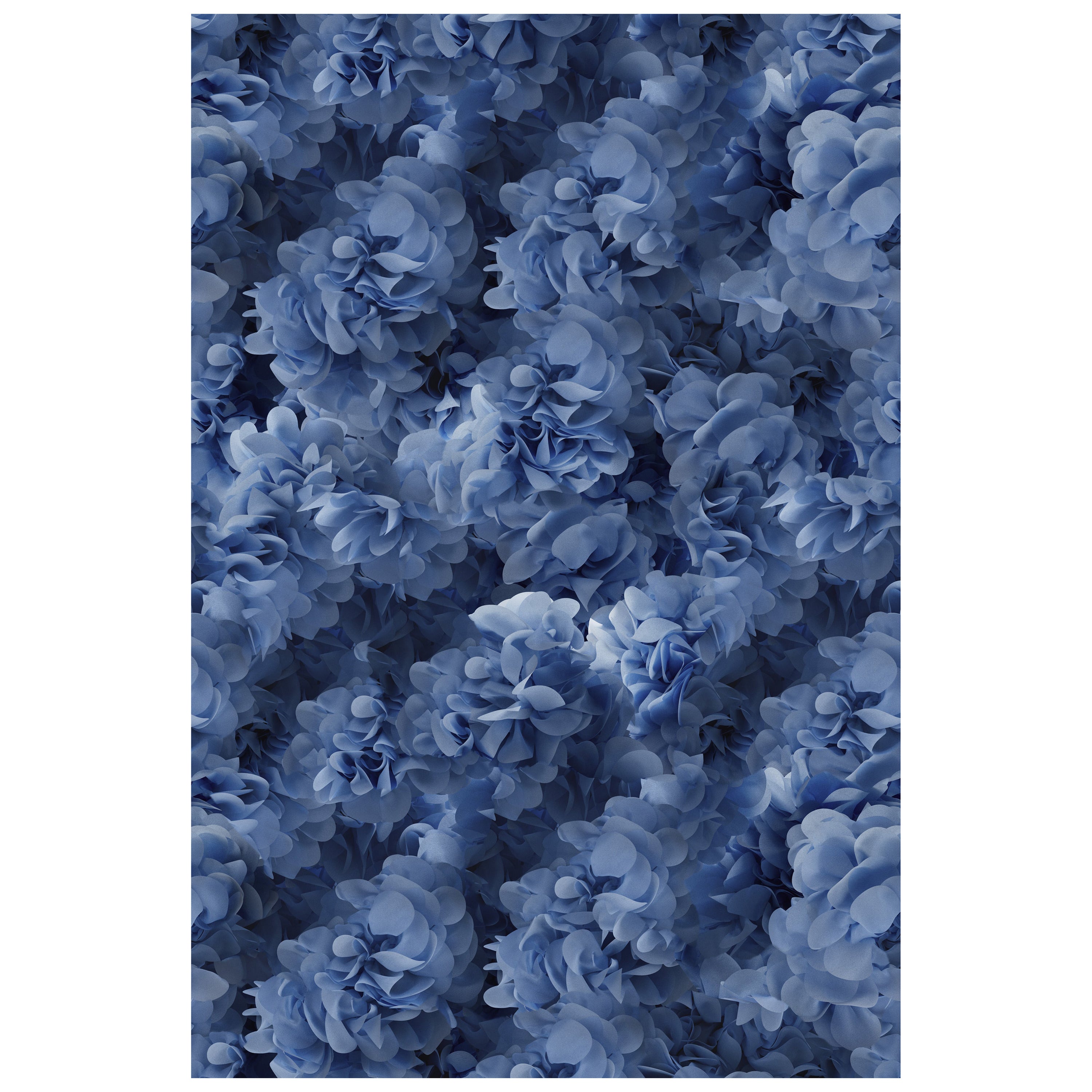 Moooi - Petit tapis rectangulaire bleu Hortensia en polyamide à poils bas