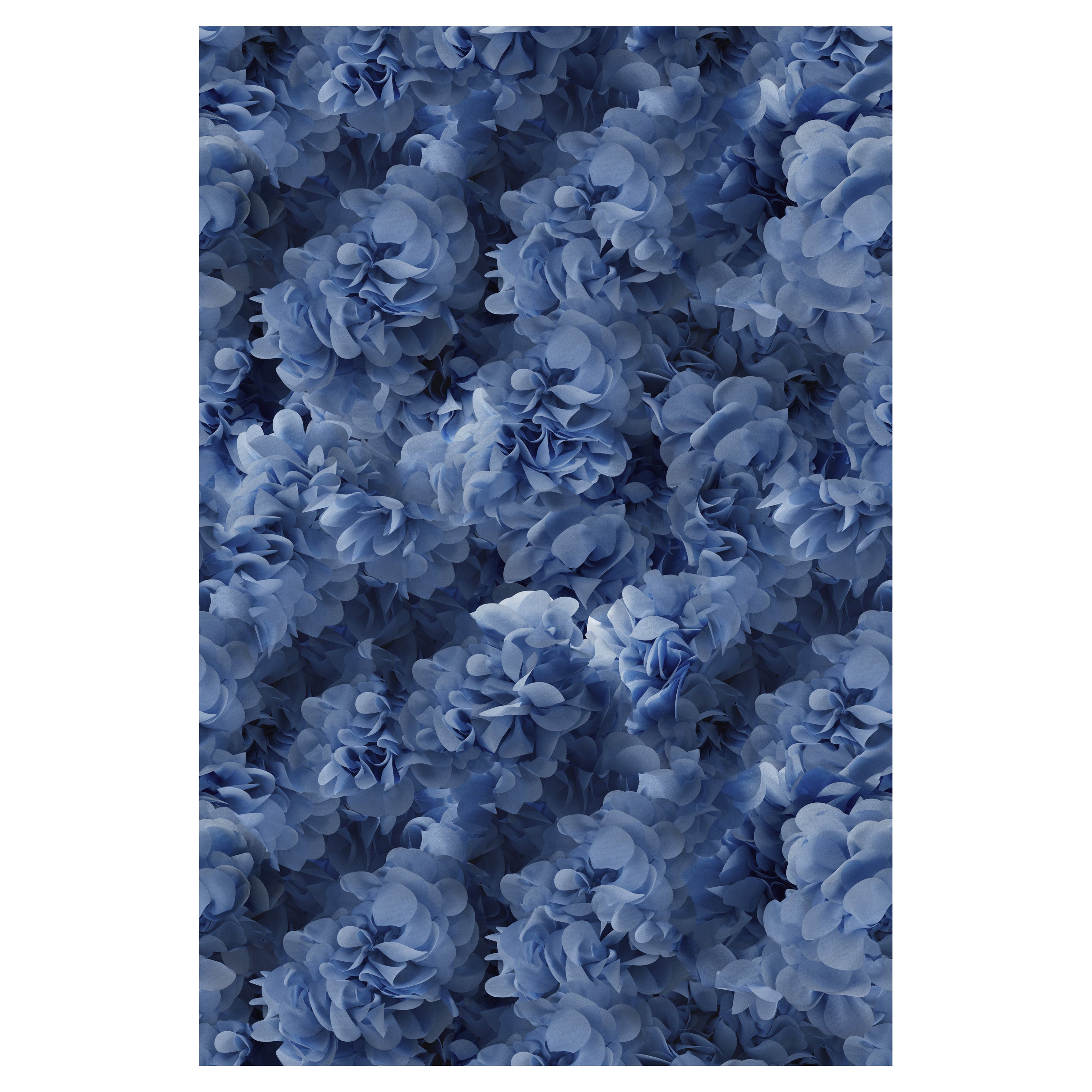 Petit tapis rectangulaire bleu Hortensia de Moooi en polyamide à fil souple