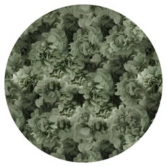 Petit tapis rond Moooi vert Hortensia en laine avec finition à ourlet aveugle