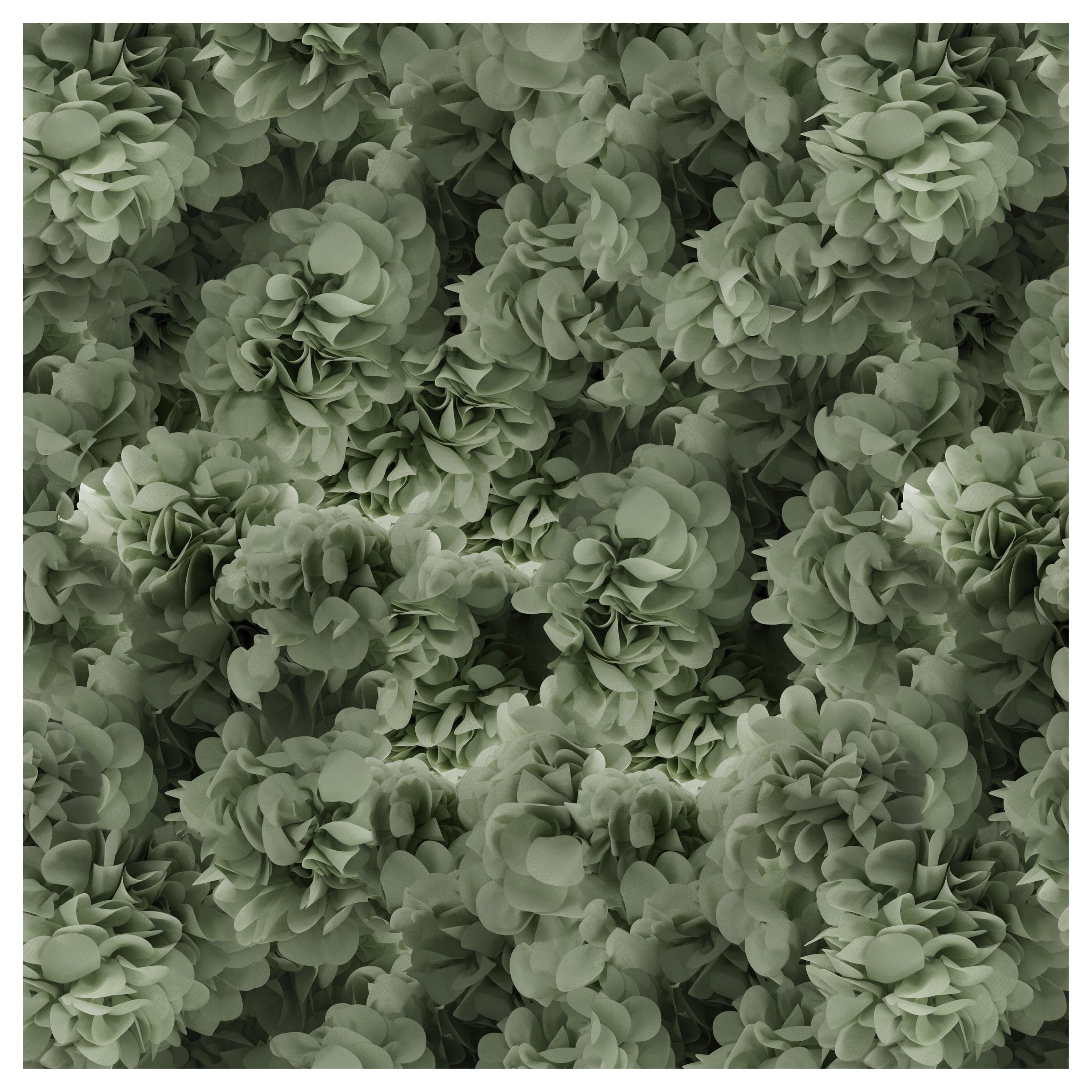 Tappeto Moooi Small Hortensia Verde Quadrato in Poliammide a Basso Velo di Andrés Reisinger