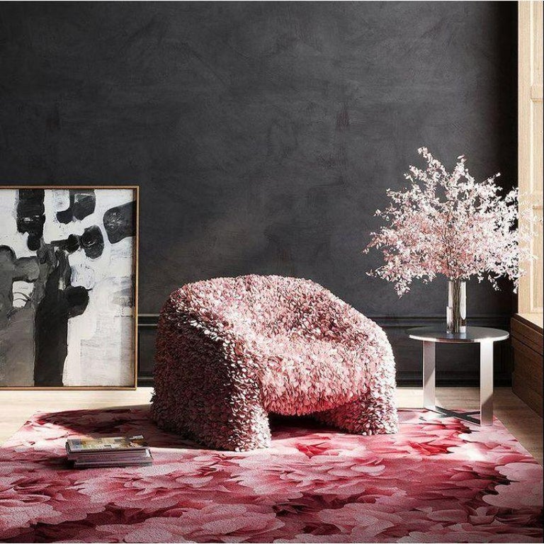 Moooi Small Hortensia Pink Rectangle Rug in Soft Yarn Polyamide