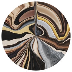 Moooi Small Liquid Layers Ara Round Rug in Wool by Claire Vos