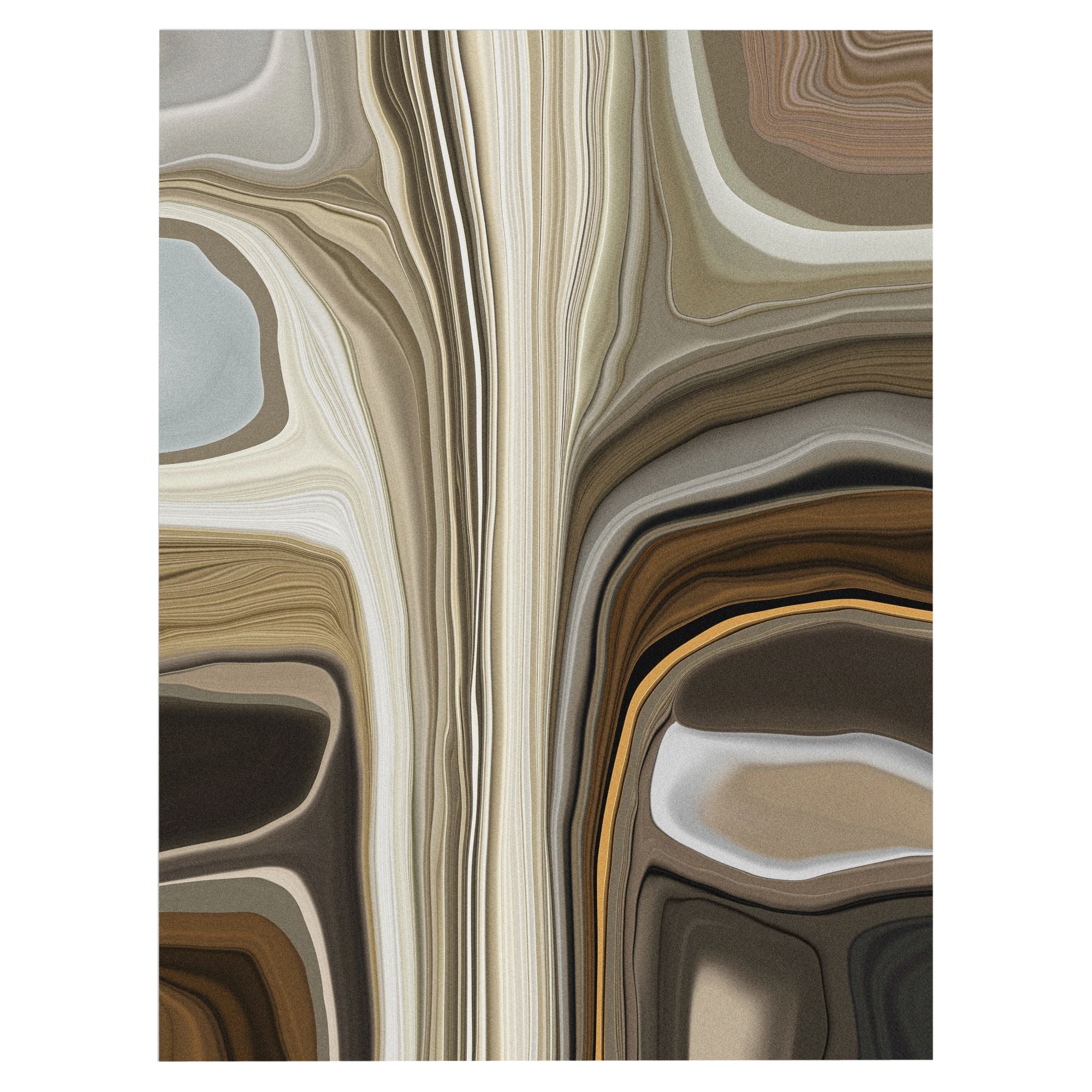 Tapis organique Moooi Small Liquid Layers Marl en polyamide à poils bas de Claire Vos en vente