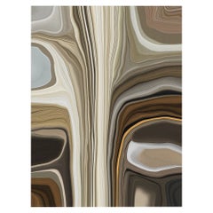 Tapis organique Moooi Small Liquid Layers Marl en polyamide à poils bas de Claire Vos