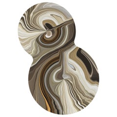 Tapis organique Moooi Small Liquid Layers Marl en polyamide de tissu souple de Claire Vos