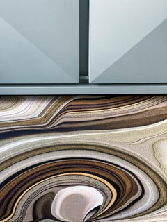 Moooi Small Liquid Layers Marl Rectangle Rug in Low Pile Polyamide by Claire Vos
