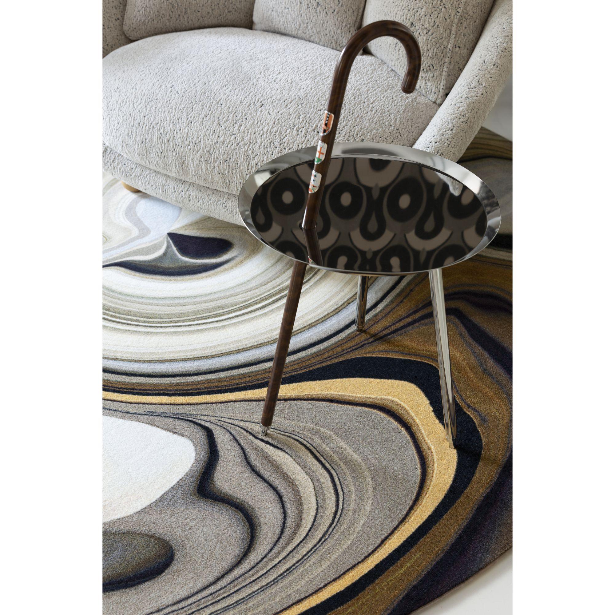 Rechteckiger Moooi-Teppich aus Marmor in Flüssigkeitsschichten in Wolle von Claire Vos im Angebot 2