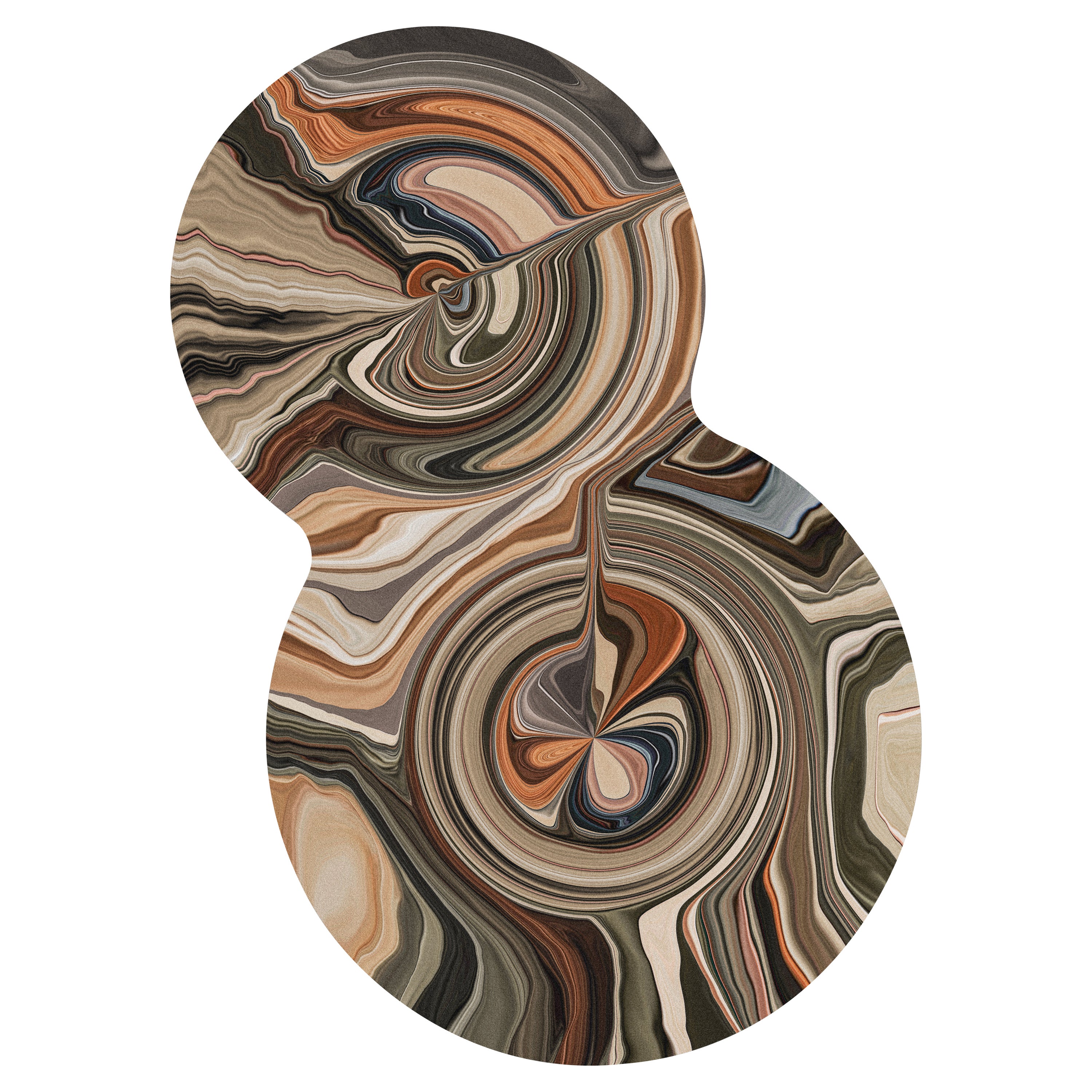Moooi Small Liquid Layers Pebble Bio-Teppich aus weichem Polyamid-Garn, Claire Vos