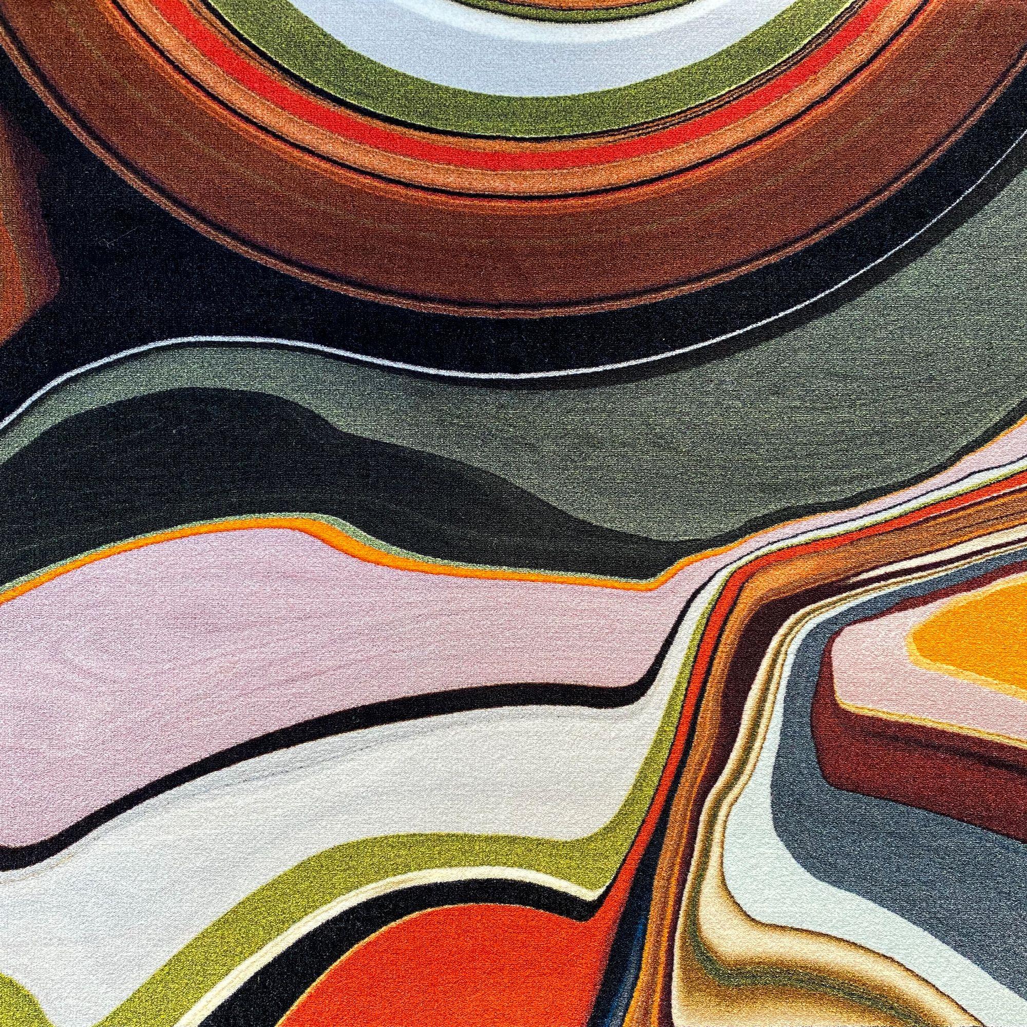 Tappeto Moooi Small Liquid Layers Tulip Round in lana di Claire Vos In condizioni Nuovo in vendita a Brooklyn, NY