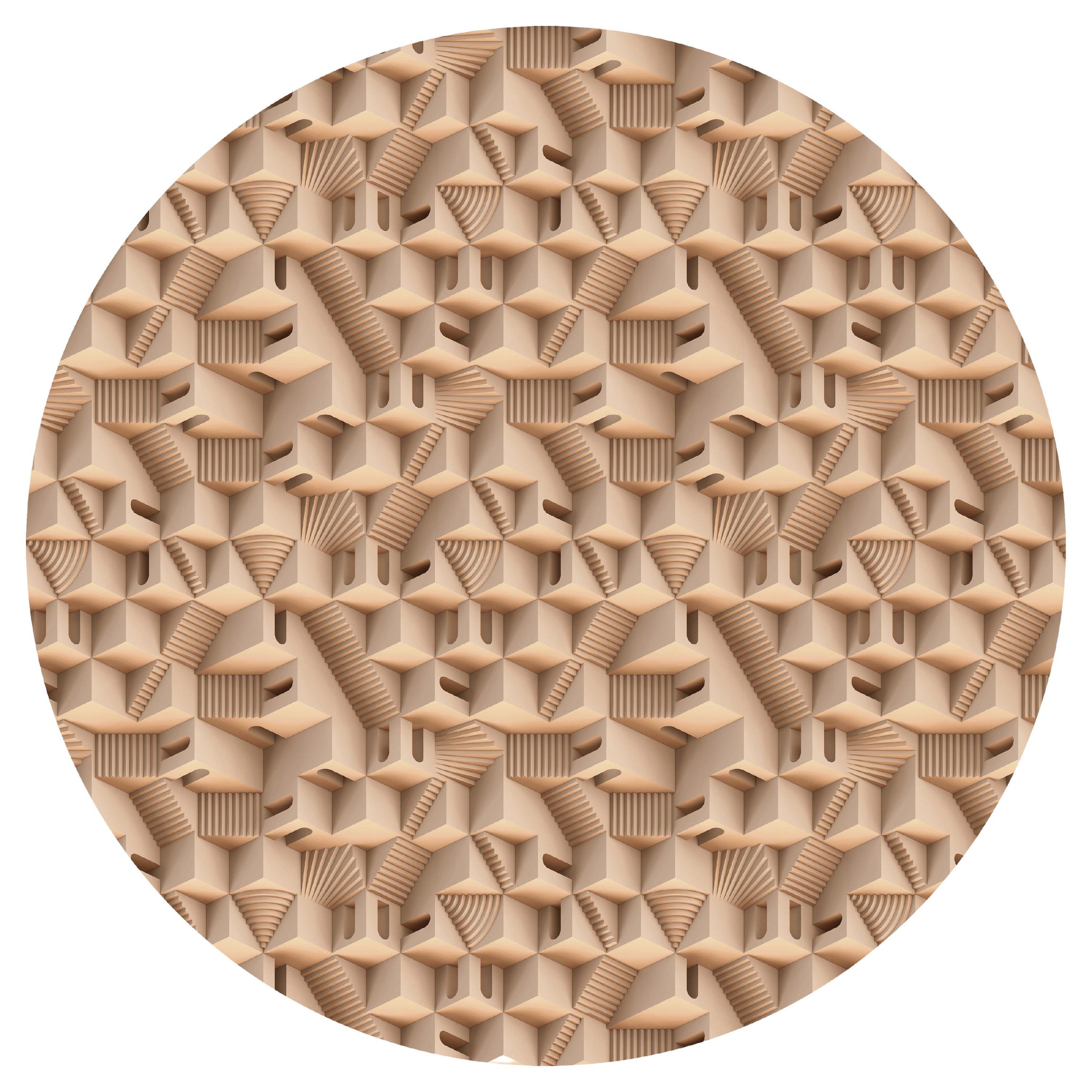 Kleiner Maze Puglia runder Teppich aus weichem Polyamide von Moooi by Note