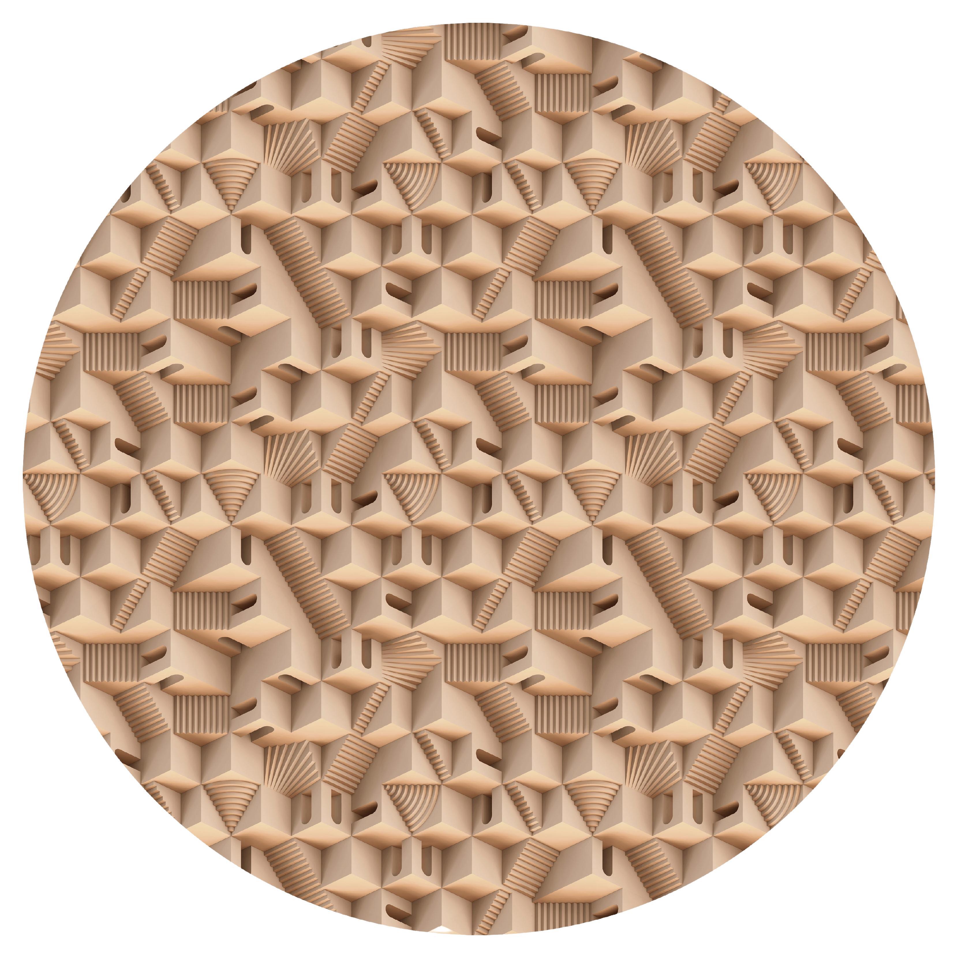 Kleiner Maze Puglia runder Teppich aus Wolle mit Blindsaum von Moooi, von Note