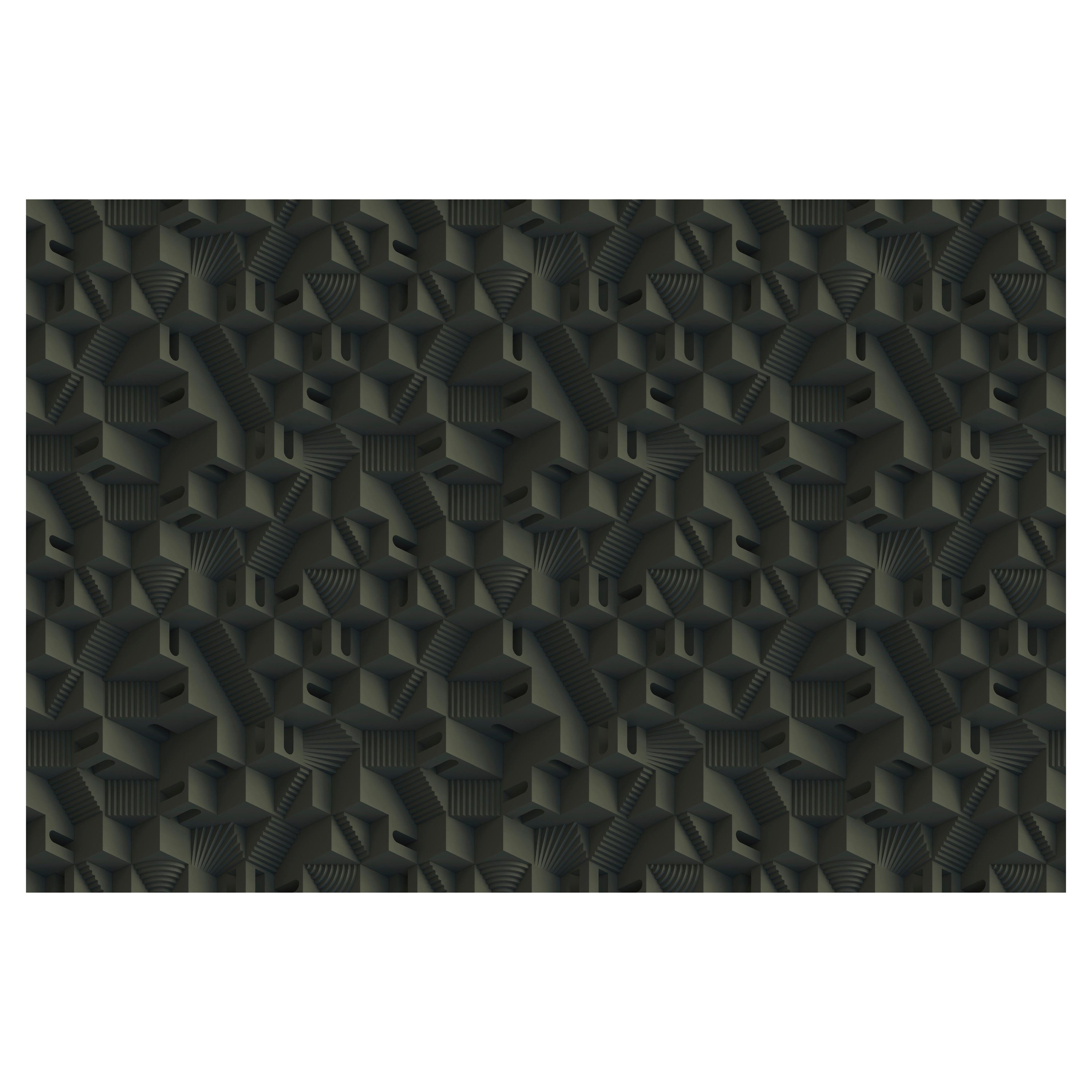 Alfombra rectangular Moooi Small Maze Tical Alfombra de lana con acabado dobladillo ciego by Note