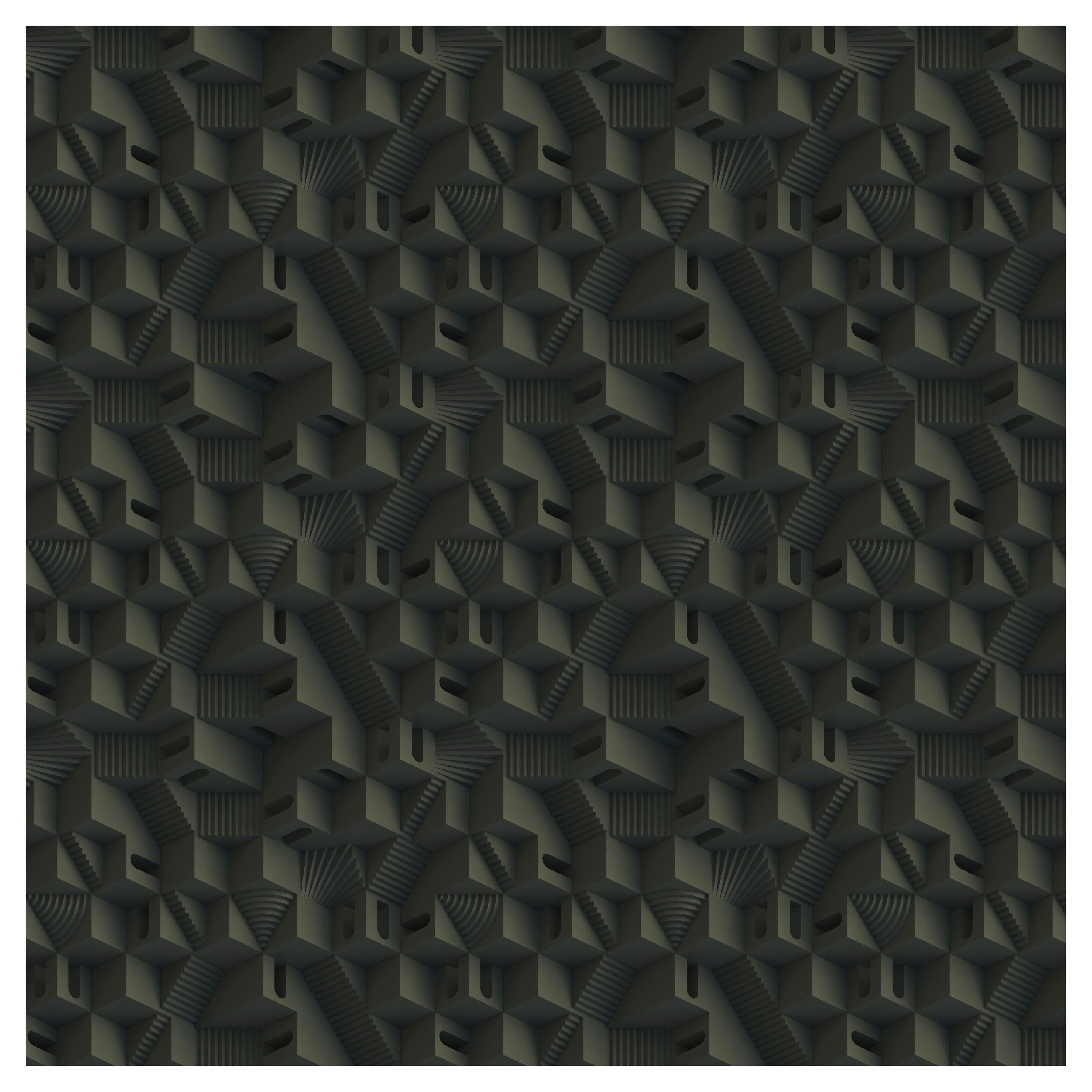 Moooi Small Maze Tical Square Rug Rug in Wool with Blind Hem Finish by Note