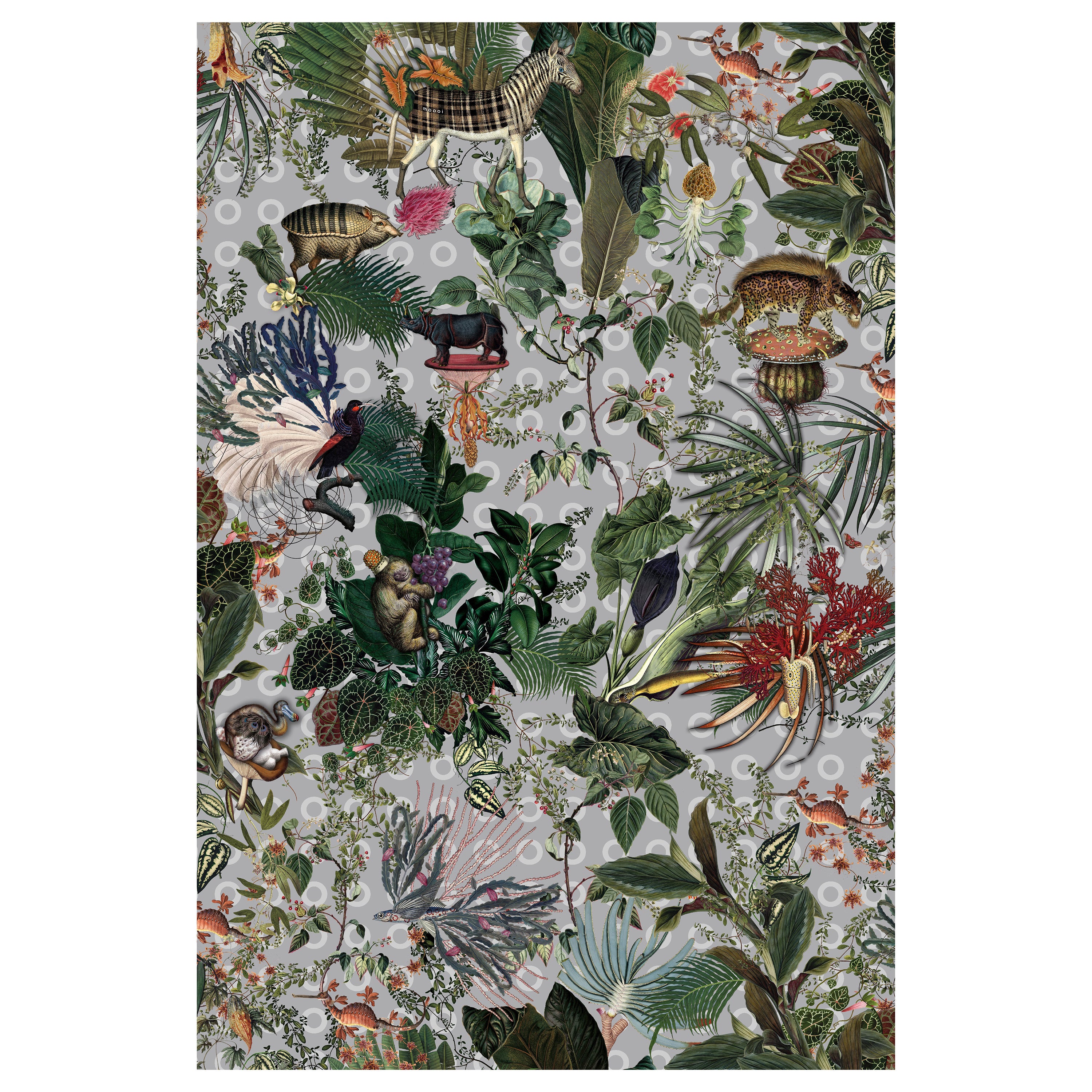 Moooi Kleiner rechteckiger Menagerie of Extinct Animals Wolken-Teppich aus Wolle