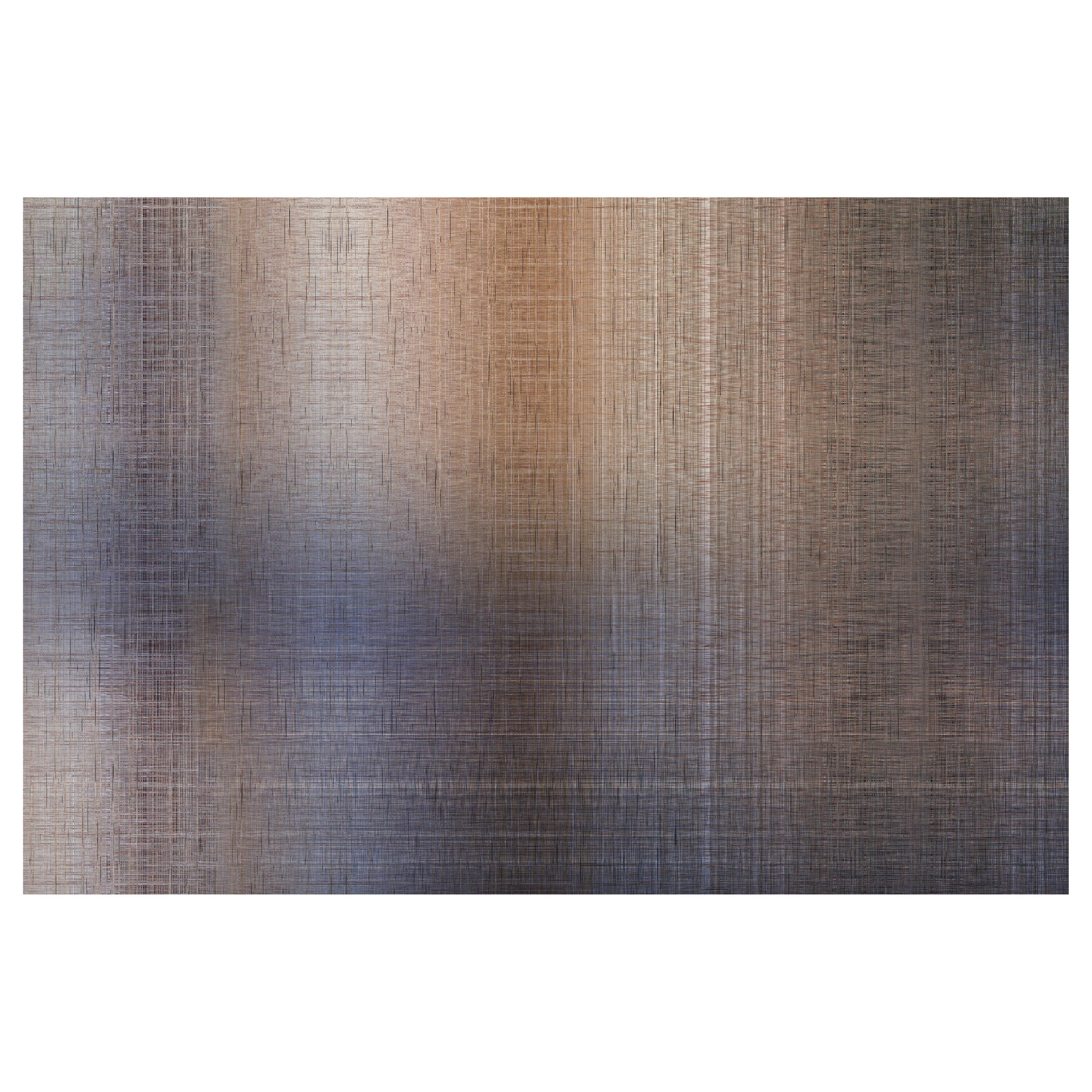 Moooi Small Quiet Canvas Denim Rectangle Rug in Wool with Blind Hem Finish