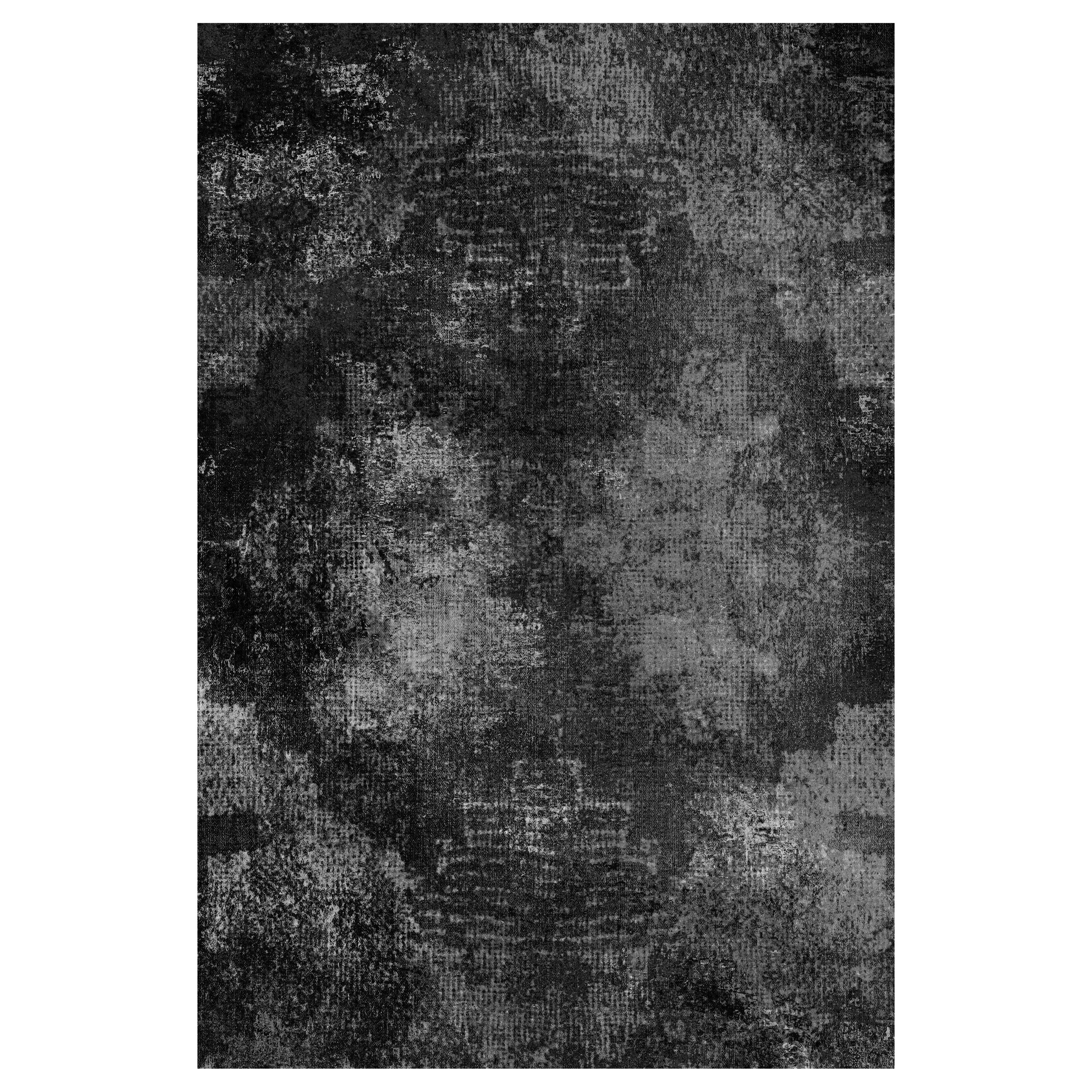 Tapis rectangulaire Erosion Moon de la collection Moooi Small Quiet en polyamide à poils bas