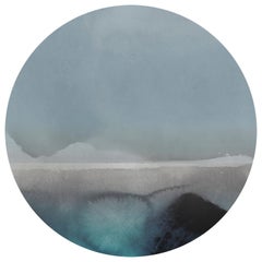 Tapis rond Horizon Lake de la collection Moooi Small Quiet en polyamide souple