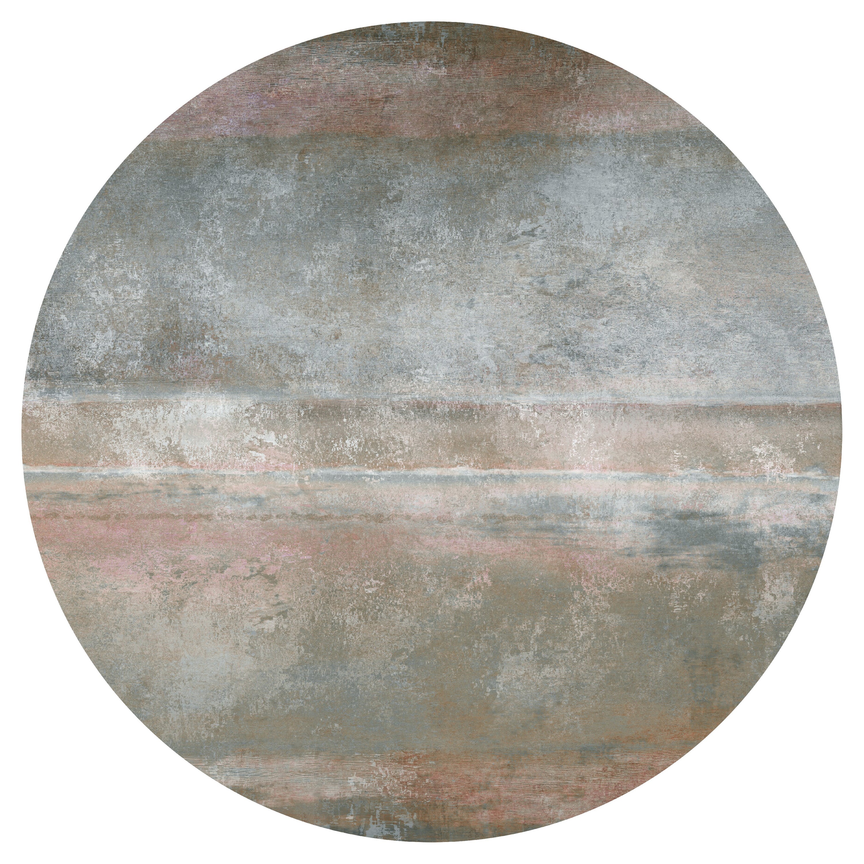 Tapis rond Morning Asphalt de la collection Moooi Small Quiet en polyamide à poils bas en vente