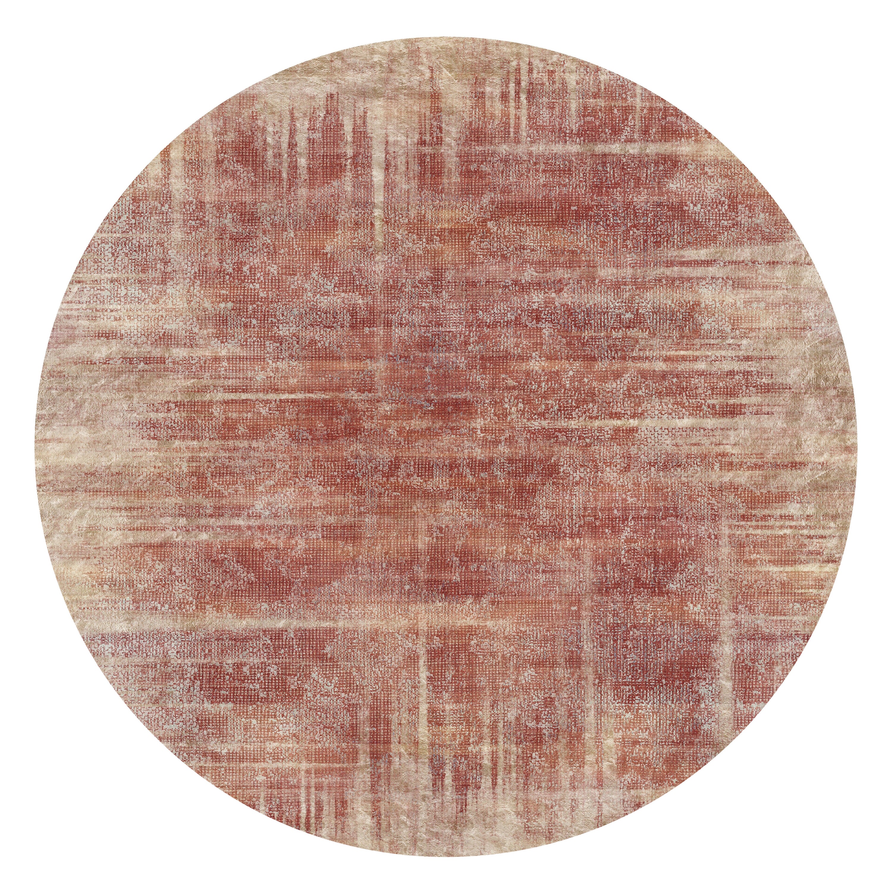 Moooi Small Quiet Kollektion Patina Backstein Runder Teppich aus Wolle