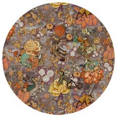 Petit tapis rond Rendezvous Tokyo en cachemire bleu en polyamide à fil souple Moooi