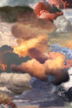 Tapis Moooi Small Walking on Clouds Dusk Portrait en polyamide à poils bas à l'avant