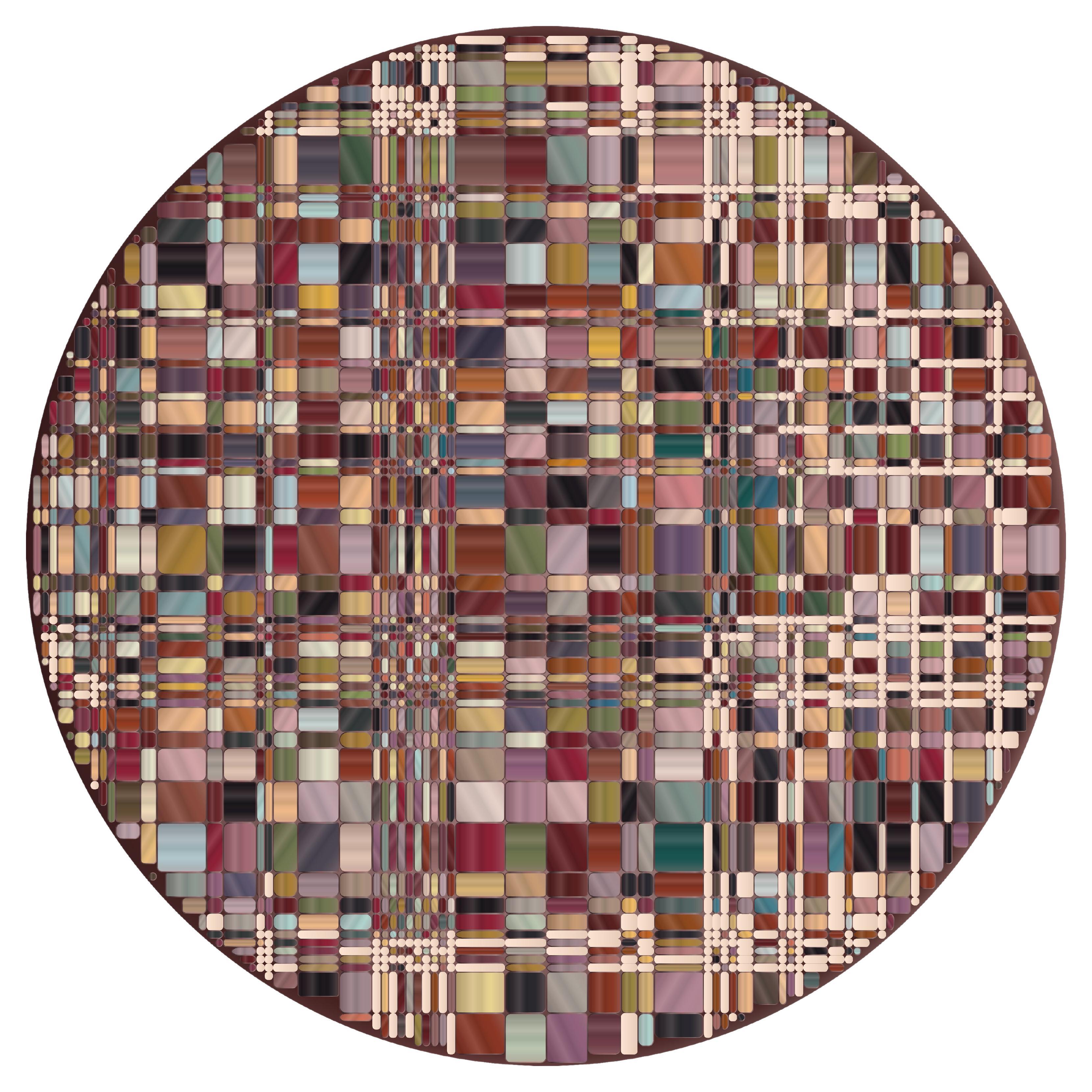 Moooi Small Yarn Box Collection Bead Round 100% Rug in Low Pile Polyamide