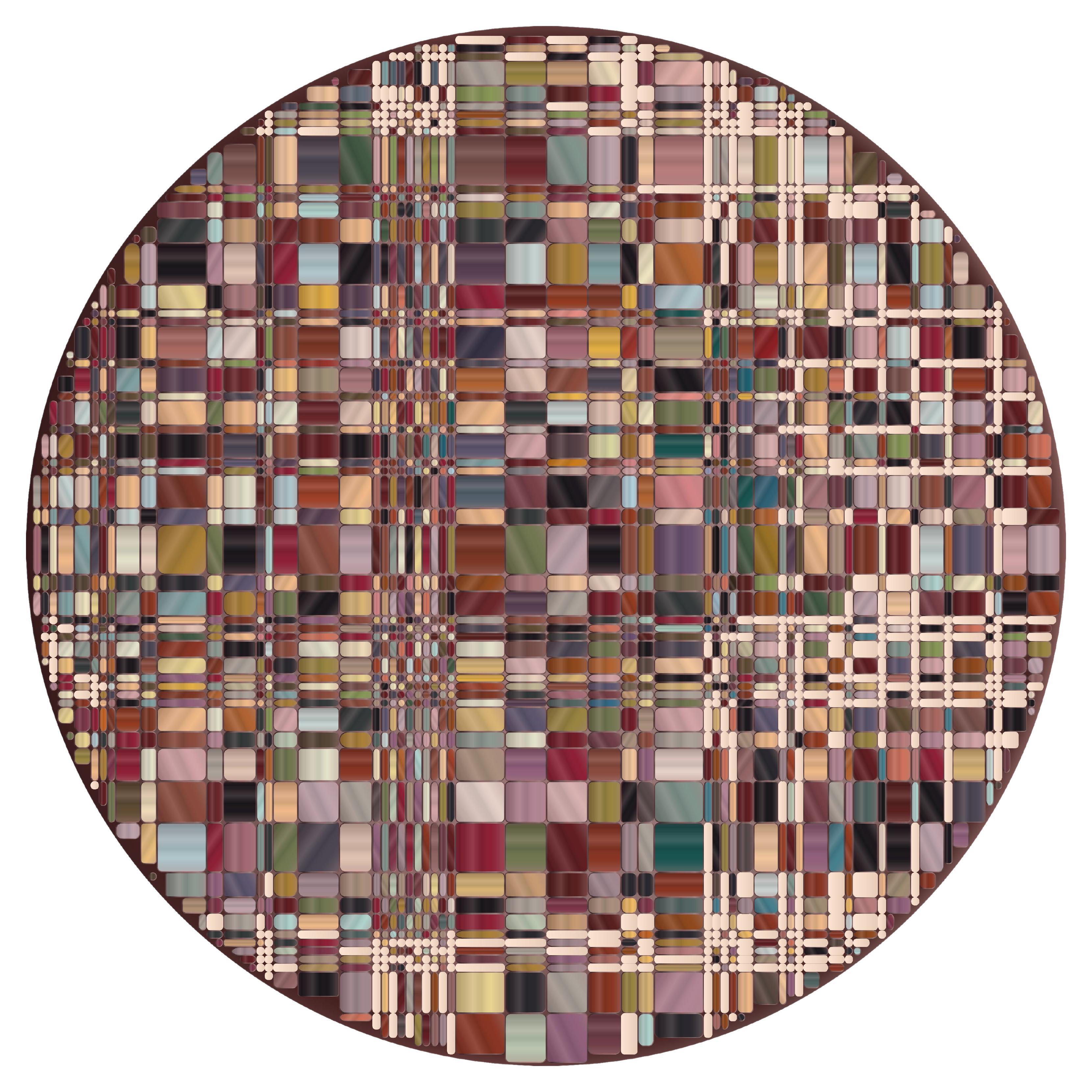 Tapis rond 100 % perles Moooi Small Yarn Box Collection en polyamide à poils bas