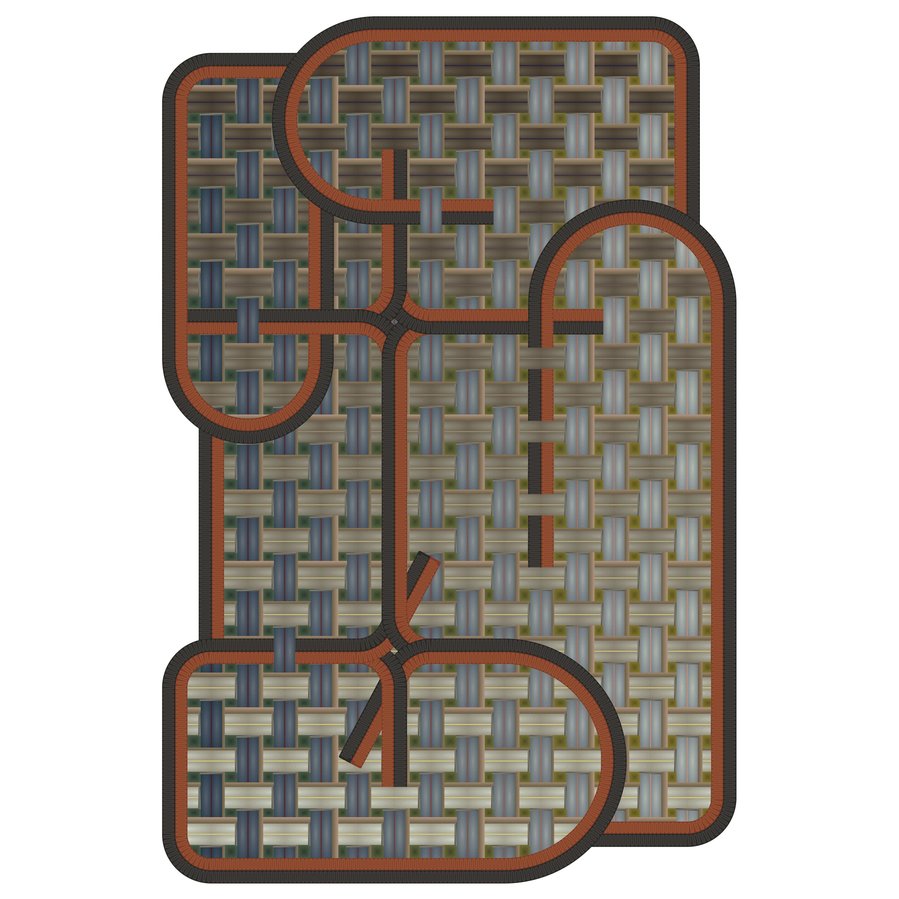 Tapis Tangle Menjangan de la collection Moooi Small Yarn Box en polyamide souple