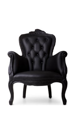 Fauteuil Smoke de Moooi en tissu d'ameublement Pitch Black de Maarten Baas