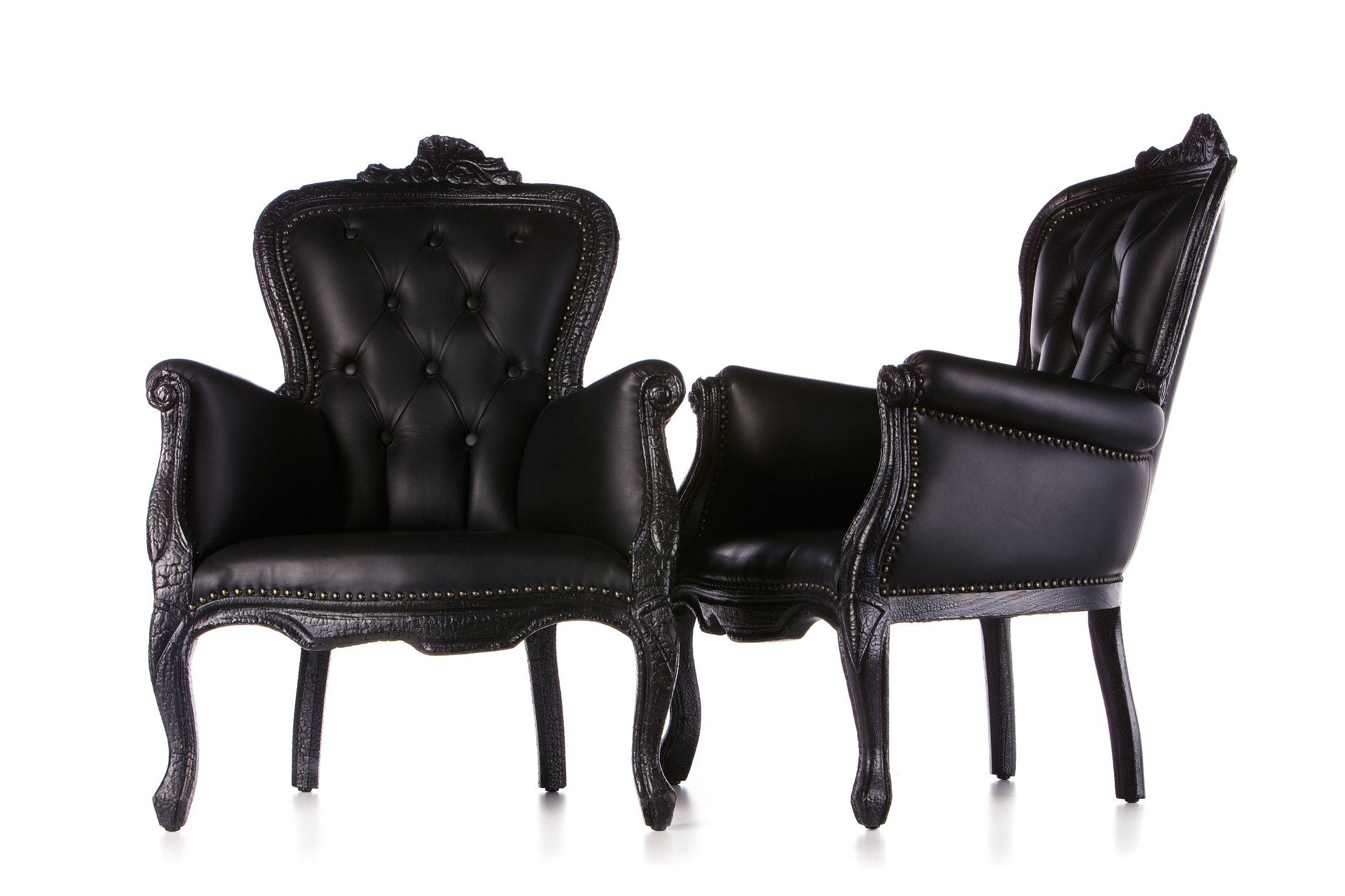 Néerlandais Fauteuil Smoke de Moooi en tissu d'ameublement Pitch Black de Maarten Baas en vente