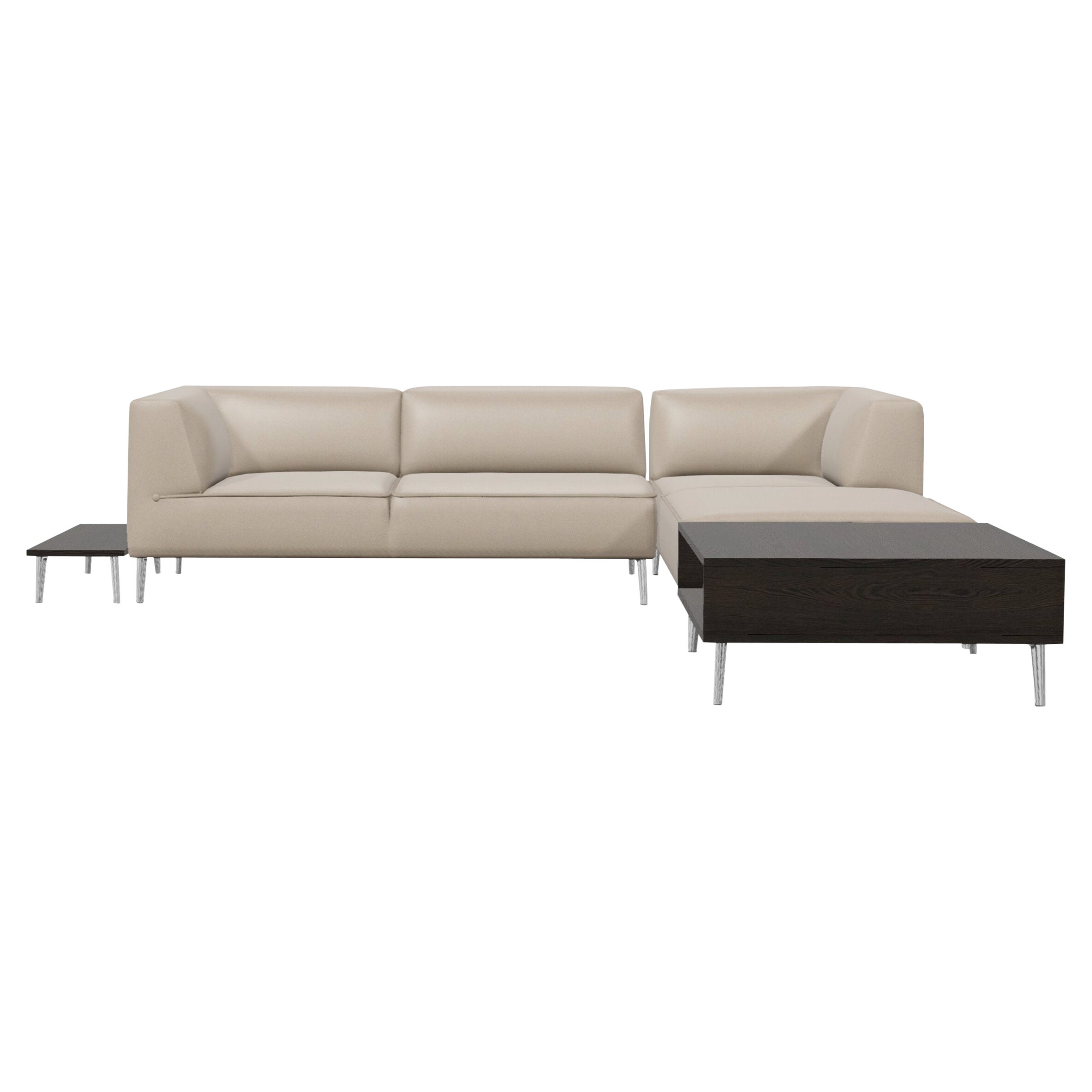 Moooi Divano So Good Chaise Longue Destra con Elementi in Abbracci, Schiuma di Ostrica