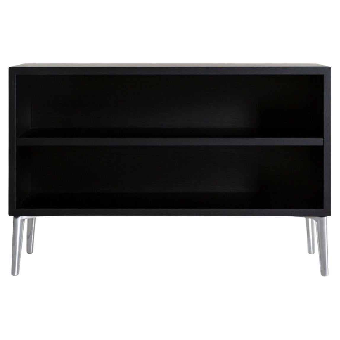 Moooi Sofa So Good Demi Double Shelf Black Stained Oak with Aluminum Feet For Sale