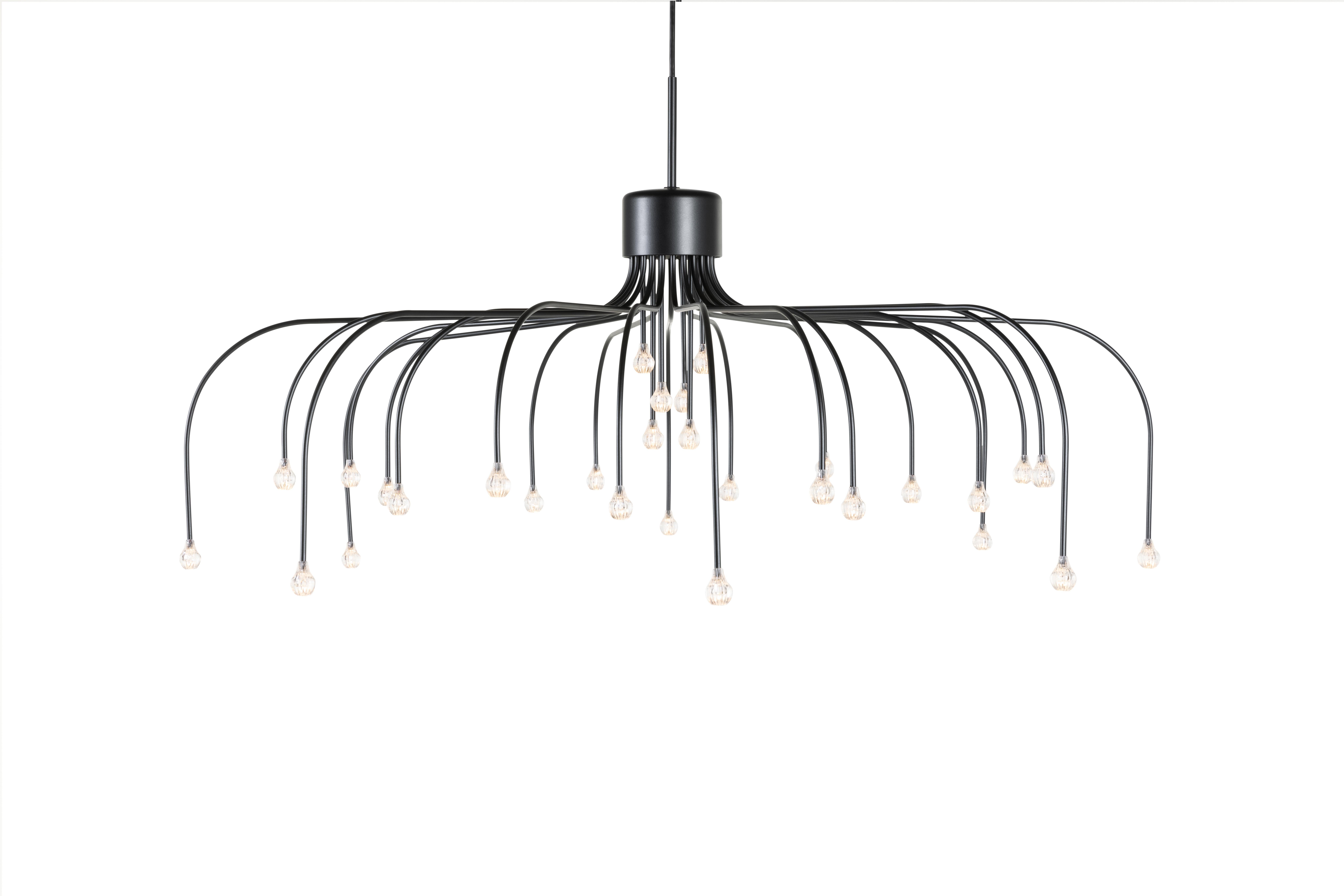Moooi Starfall Light 30 Circular Suspension Lamp in Black by Front Design In New Condition For Sale In Brooklyn, NY