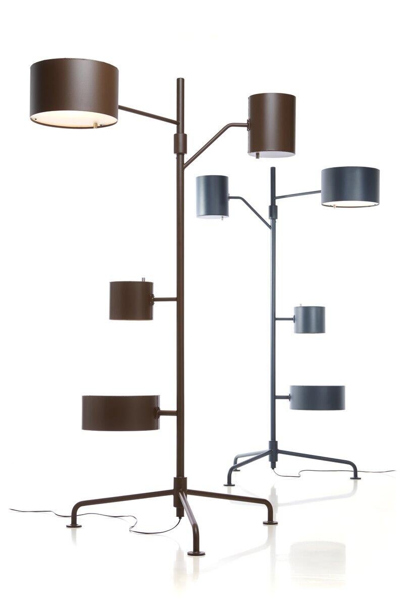 Modern Moooi Statistocrat LED Floor Lamp in Matt Jet Black Powder Coated Aluminium For Sale