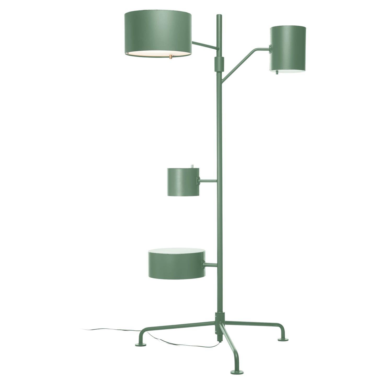 Moooi Statistocrat LED Floor Lamp in Matt Pale Green Powder Coated Aluminium For Sale