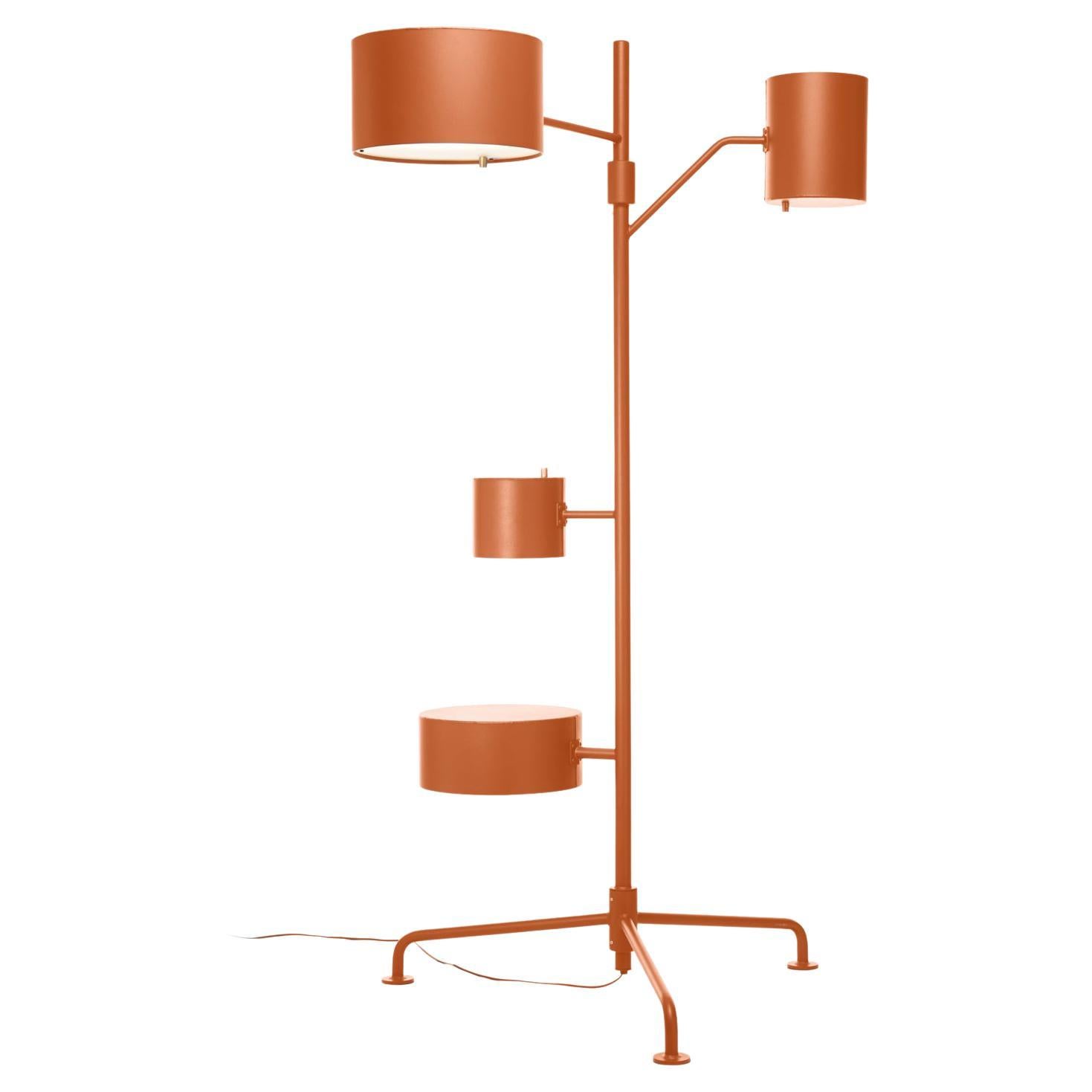 Moooi Statistocrat LED Floor Lamp in Matt Pure Orange Powder Coated Aluminium For Sale