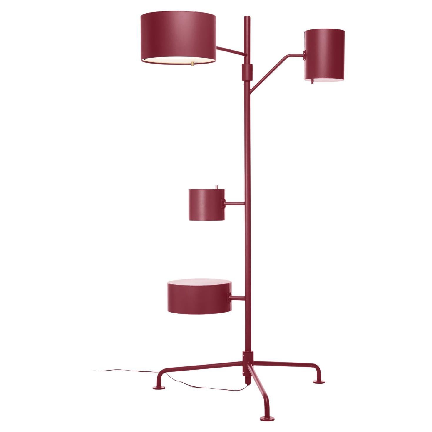 Lampadaire LED Statistocrat de Moooi en aluminium revêtu de poudre rouge rubis mat