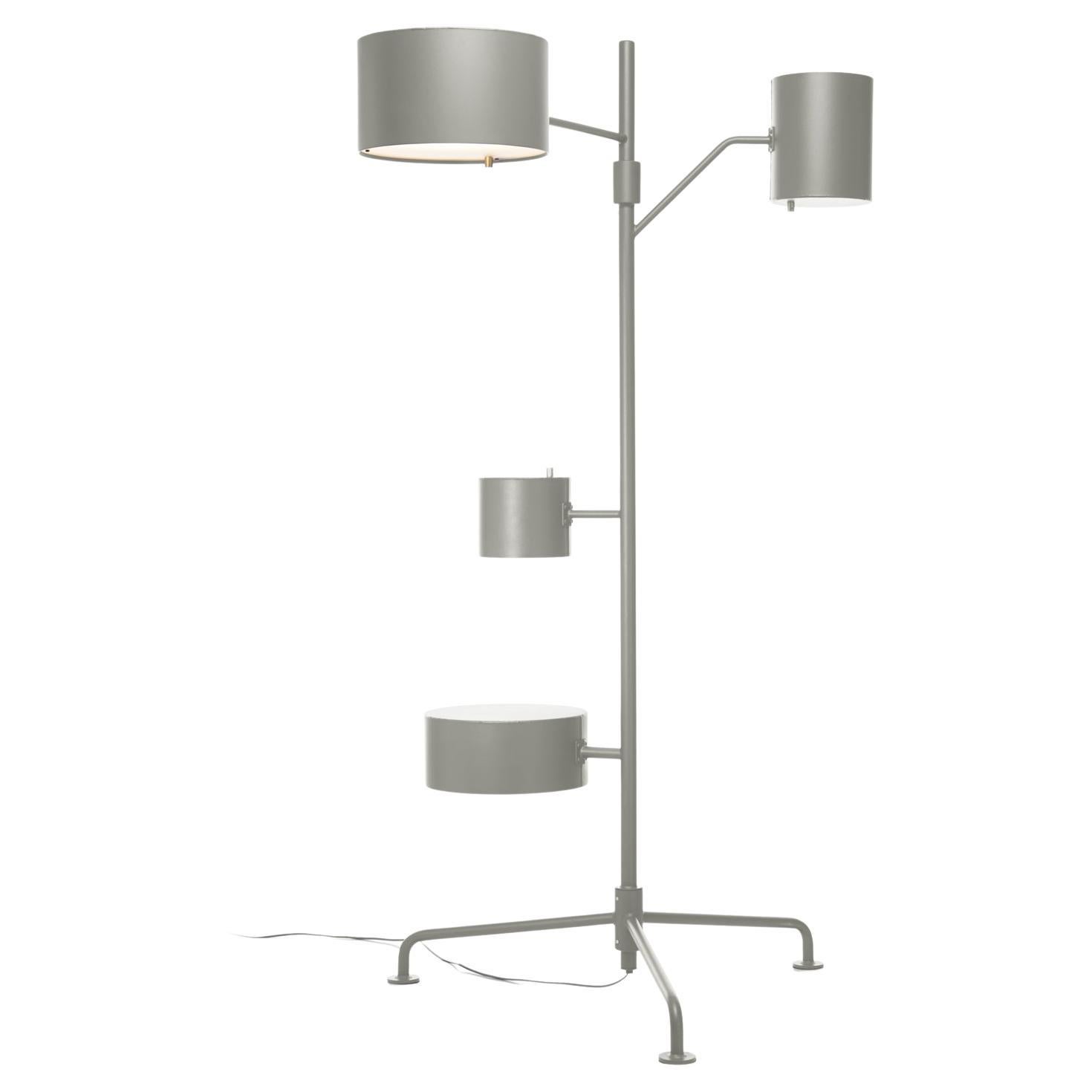 Lampadaire LED Statistocrat de Moooi en aluminium laqué gris soie mat en vente