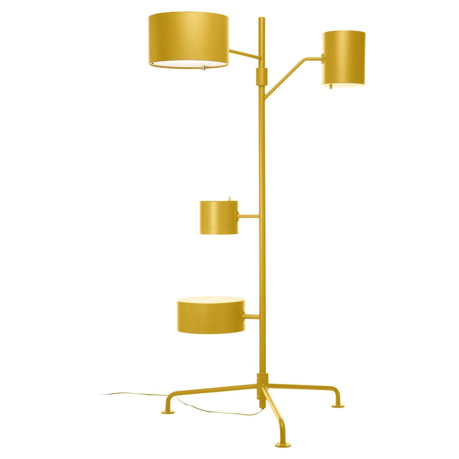 Lampadaire Moooi Statistocrat LED en aluminium revêtu de poudre jaune mat pour circulation