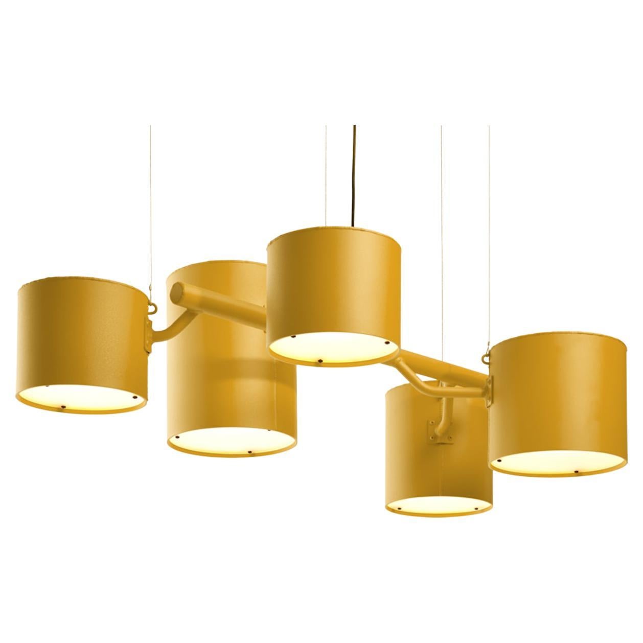 Moooi Statistocrat Suspension Lamp in Golden Yellow Powder Coated Aluminium