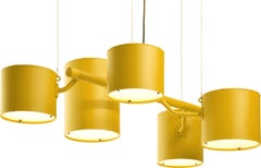 Lampada a sospensione Moooi Statistocrat in alluminio verniciato a polvere giallo traffico