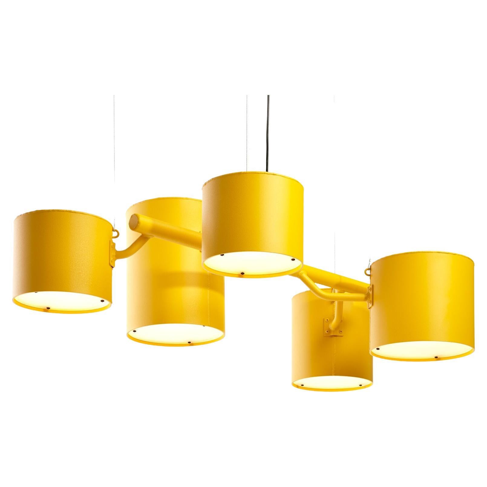 Lampe à suspension Statistocrat Moooi en aluminium revêtu de poudre jaune circulation