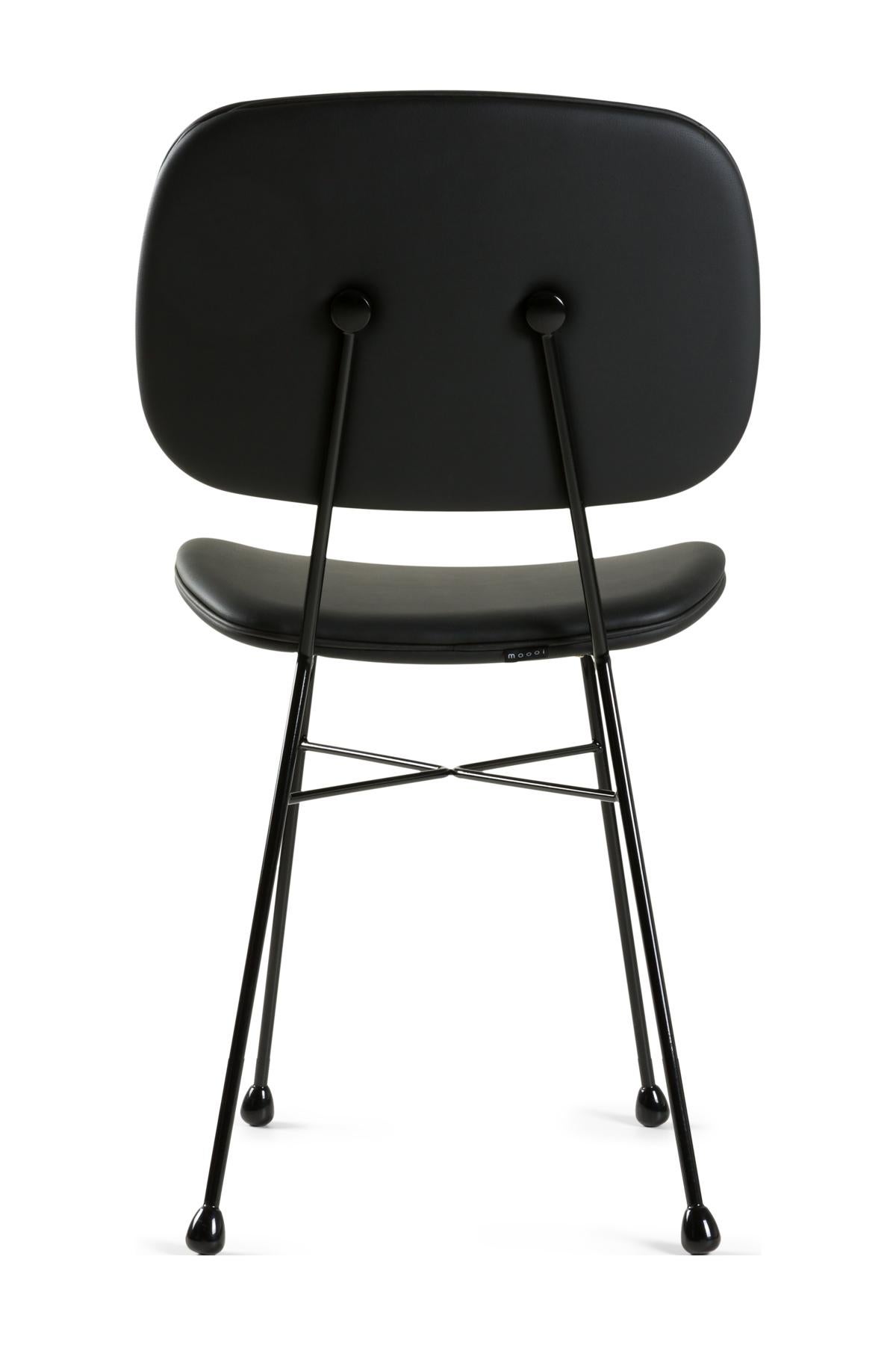 Moderne Moooi The Golden Chair avec cadre en acier noir et tissu d'ameublement noir en vente