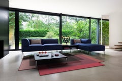 Moooi Triple Seat Sofa So Good in Canvas 2 Upholstery & Polished Aluminum Feet