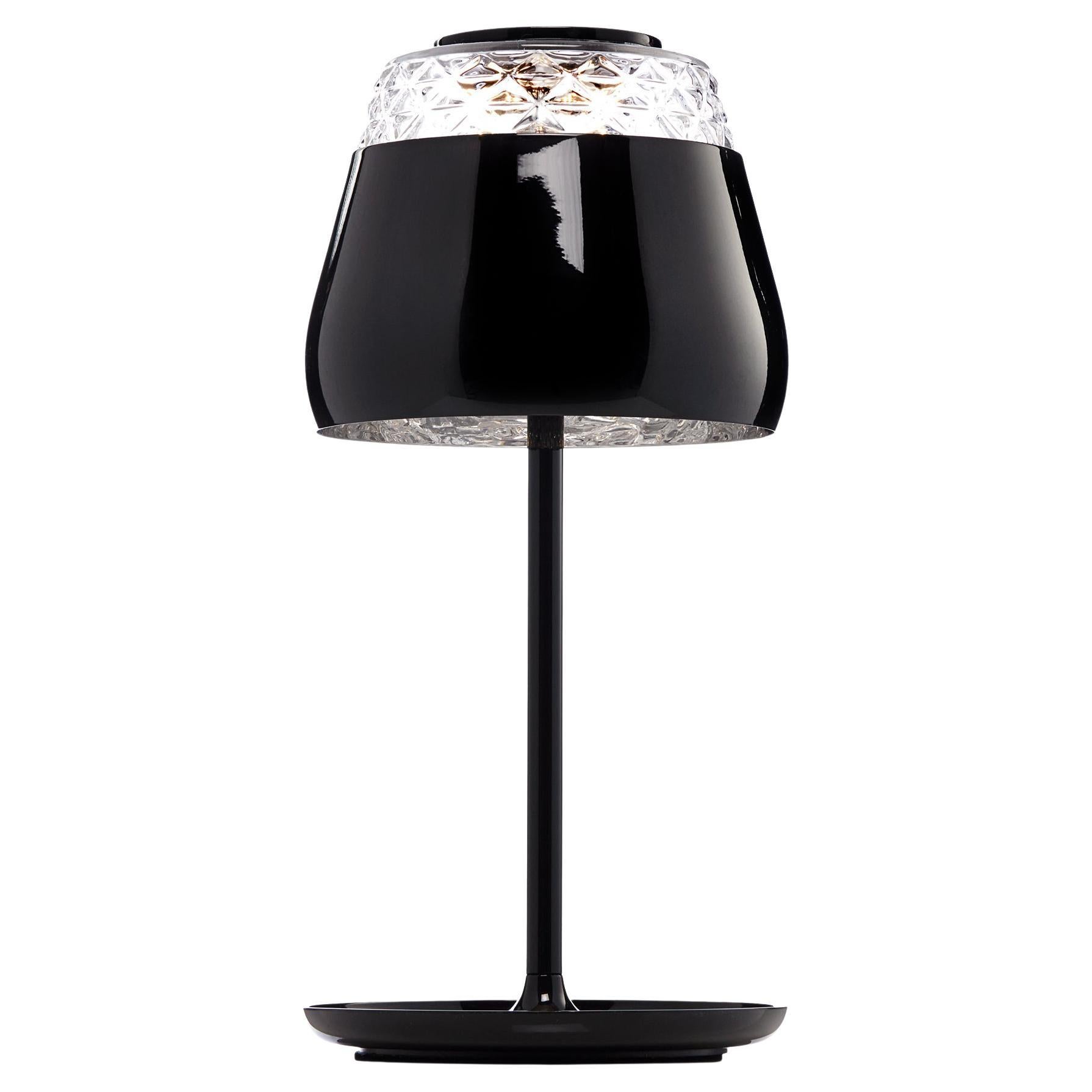 Moooi Valentine Table Lamp in Blown Glass with Black Metal Shade
