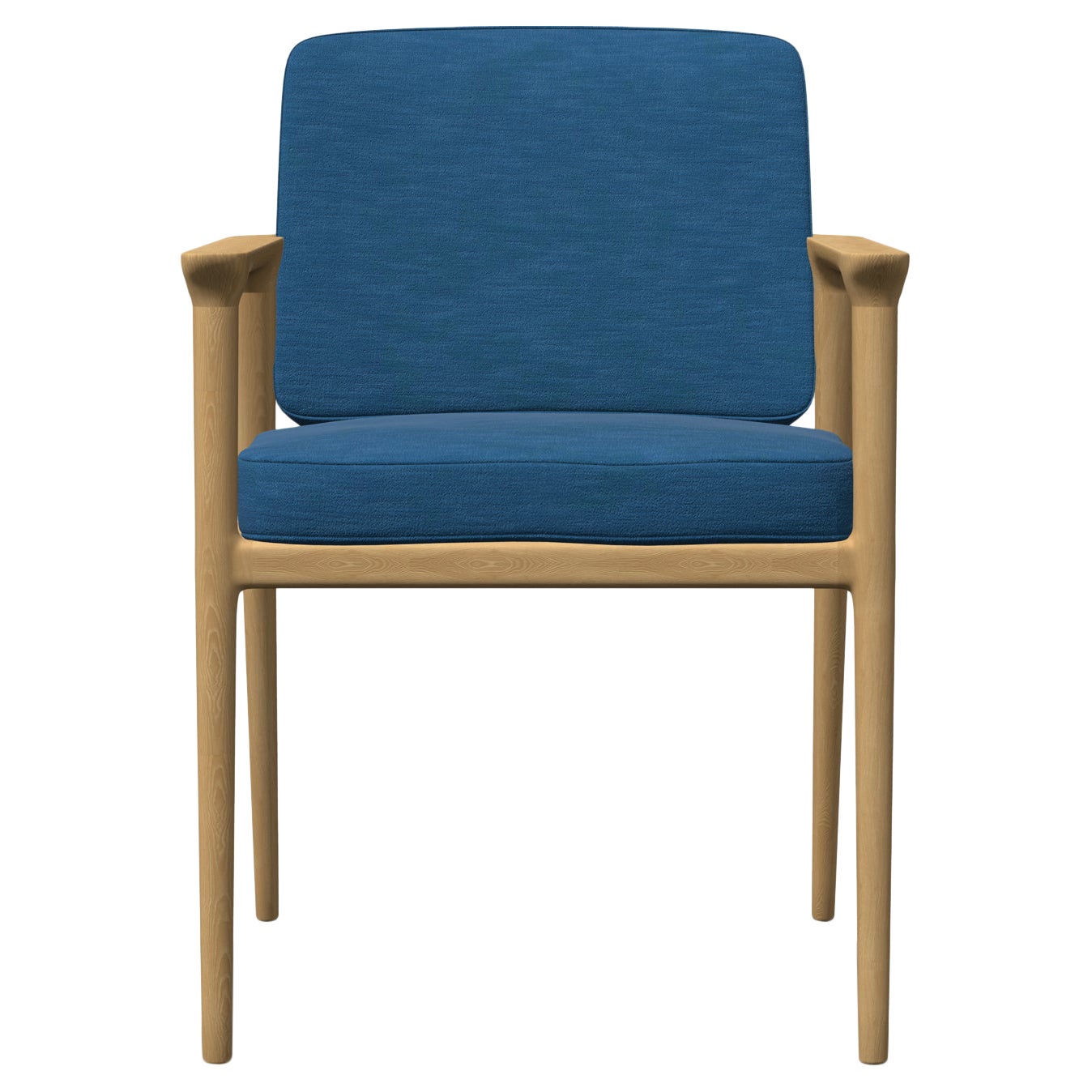 Esszimmerstuhl von Moooi Zio aus Denim mit leicht gewaschener Denim-Polsterung und Eichenholzrahmen mit Ölrahmen im Angebot