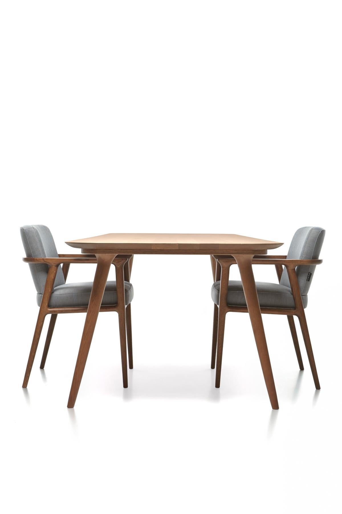 Contemporary Moooi Zio Dining Chair in Oray Ronan Upholstery with Oak Stained Cinnamon Frame For Sale