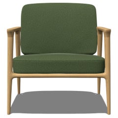 Moooi Zio Lounge Chair in Canvas 2, Green Upholstery with Oak Natural Oil Frame