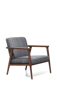 Moooi Zio Lounge Chair in Manga, Brown Upholstery with Oak Stained Grey Frame
